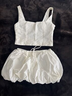 Missguided White Two-Piece Skirt Set